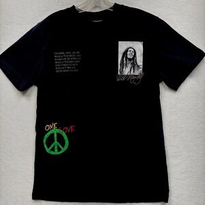 Bob Marley One Love T-Shirt Size S Black Shoe Palace Reggae Peace Tee‎
